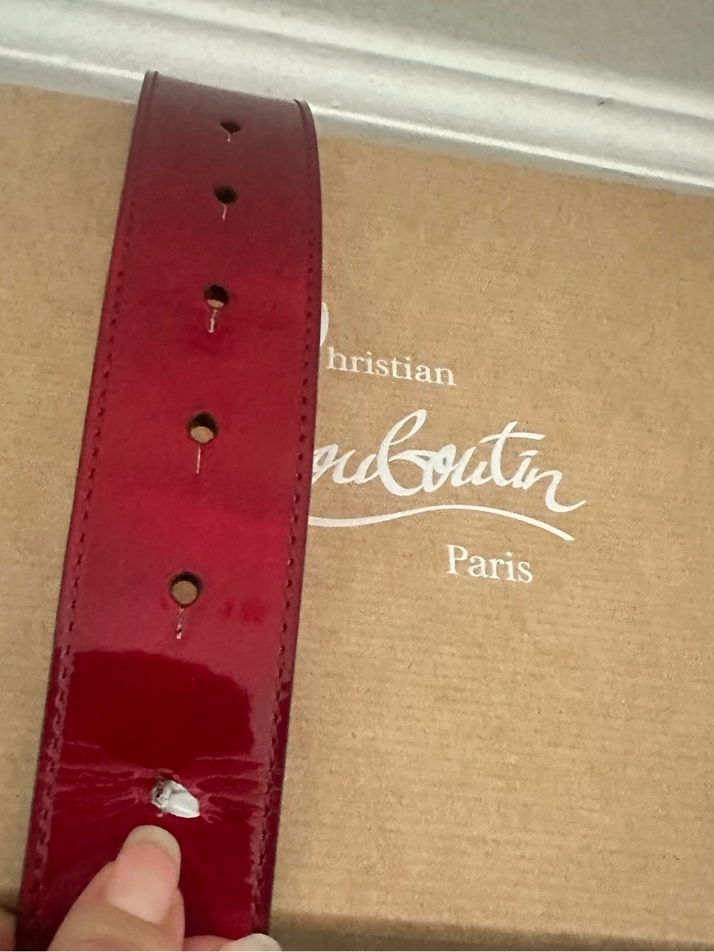 Christian Louboutin Red Patent Leather Belt - Picture 9 of 9